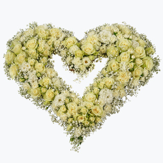 Hjerte - hvit/krem (60 cm)