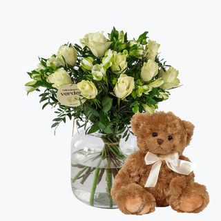 Delikat, barsel med bamse